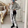 S-XXL Women's Winter Sportswear Set Oversized Hoodie and Sweatpants Solid Color Above Knee Length Casual Short Tops.                            M.Esk