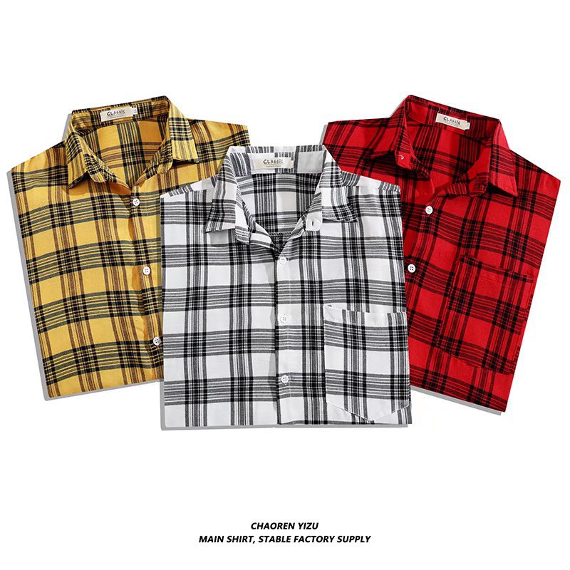 Letter printed plaid shirt men's spring and summer fast hand online celebrity same slim-fit long sleeve shirt thin coat fashion.          M.Esk