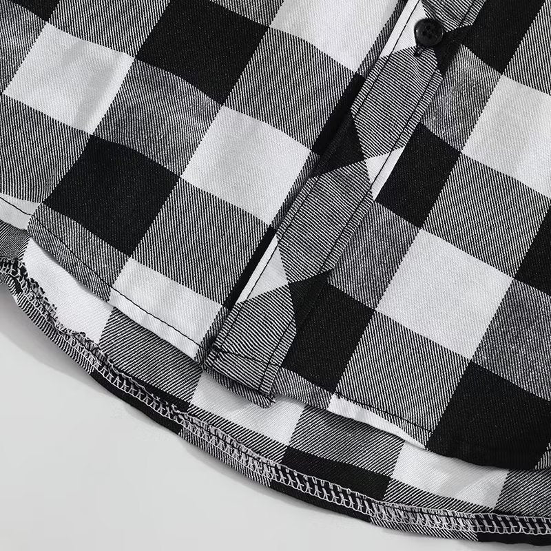 Letter printed plaid shirt men's spring and summer fast hand online celebrity same slim-fit long sleeve shirt thin coat fashion.          M.Esk