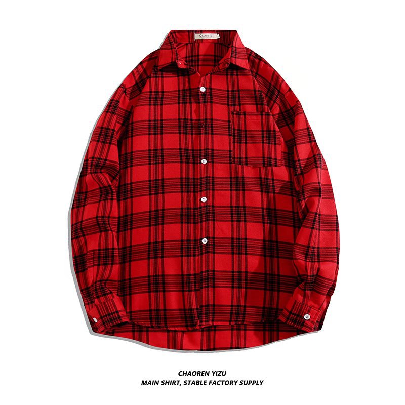 Letter printed plaid shirt men's spring and summer fast hand online celebrity same slim-fit long sleeve shirt thin coat fashion.          M.Esk