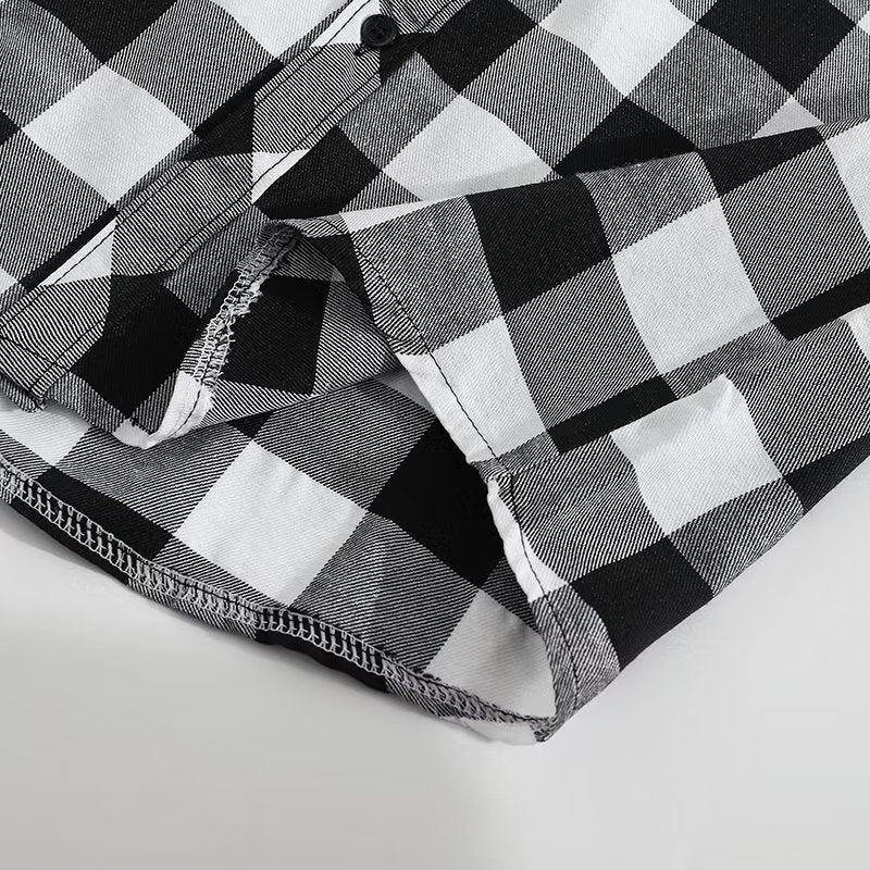 Letter printed plaid shirt men's spring and summer fast hand online celebrity same slim-fit long sleeve shirt thin coat fashion.          M.Esk