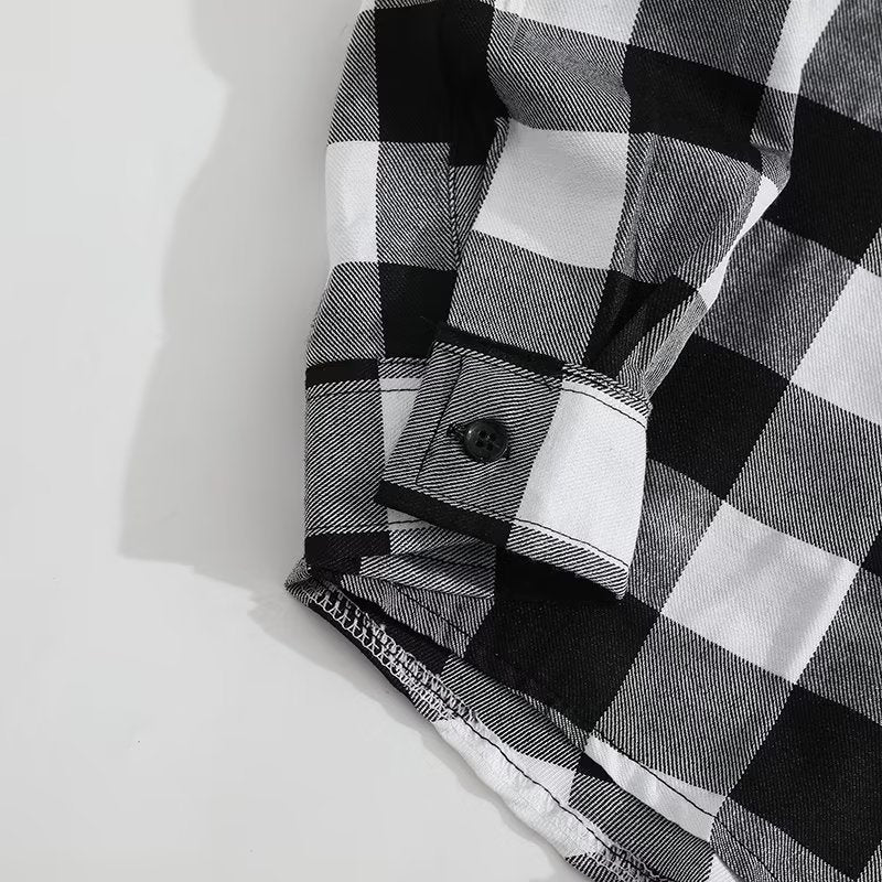 Letter printed plaid shirt men's spring and summer fast hand online celebrity same slim-fit long sleeve shirt thin coat fashion.          M.Esk