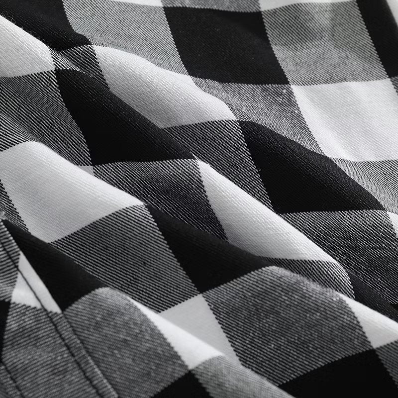 Letter printed plaid shirt men's spring and summer fast hand online celebrity same slim-fit long sleeve shirt thin coat fashion.          M.Esk
