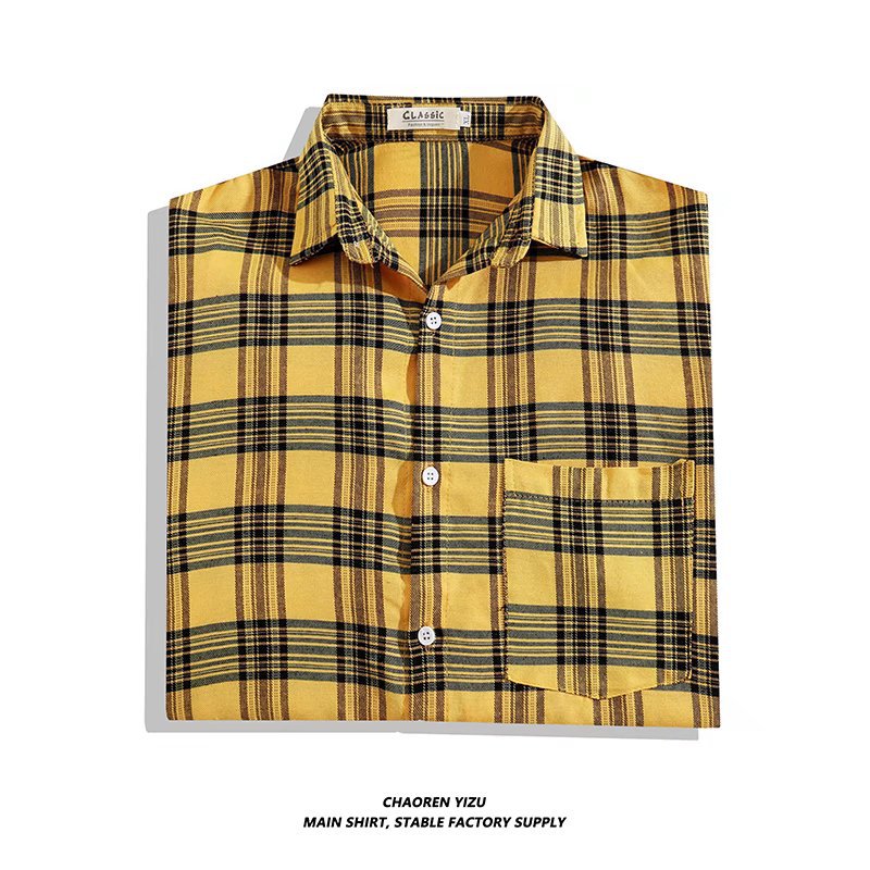 Letter printed plaid shirt men's spring and summer fast hand online celebrity same slim-fit long sleeve shirt thin coat fashion.          M.Esk